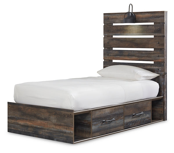 Drystan  Panel Bed With 4 Storage Drawers