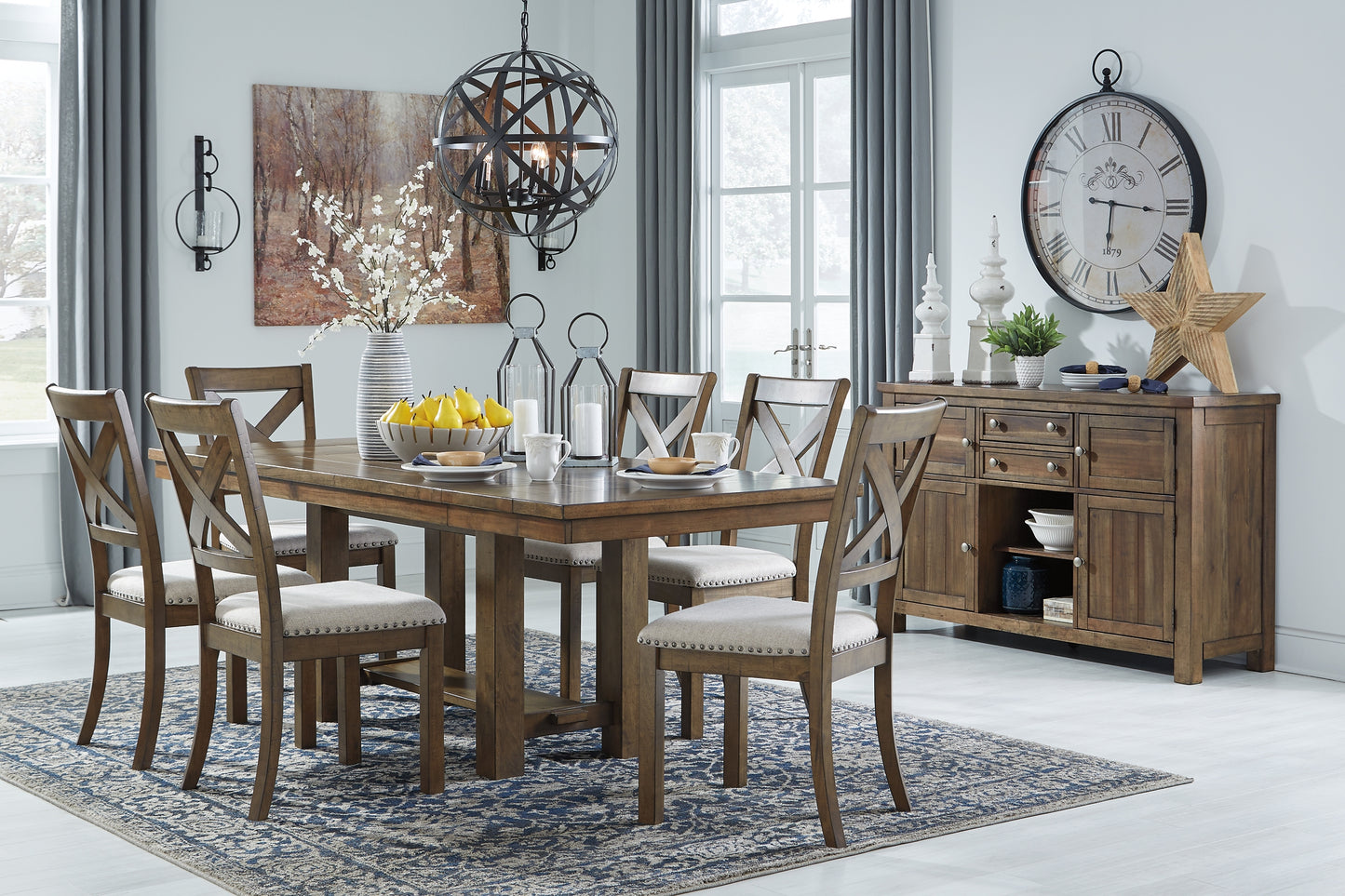 Moriville Dining Table and 6 Chairs with Storage