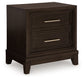 Neymorton Queen Upholstered Panel Bed with Mirrored Dresser, Chest and Nightstand