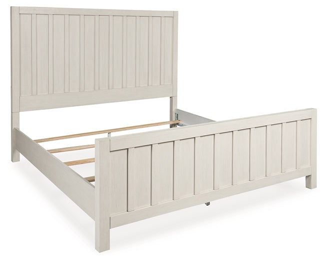 Shaybrock California King Panel Bed with Mirrored Dresser