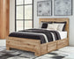 Hyanna Twin Panel Bed with Storage with Mirrored Dresser