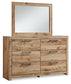 Hyanna Twin Panel Bed with Storage with Mirrored Dresser and Chest